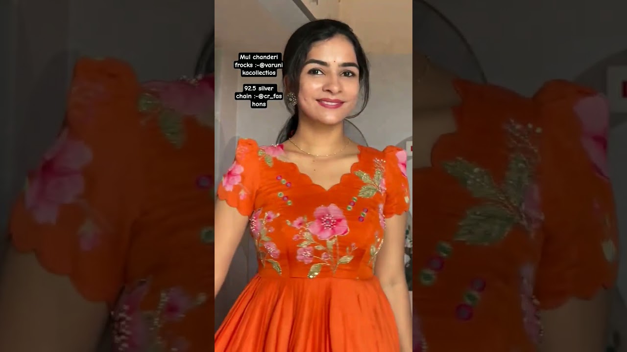 beautiful👌Mul chanderi frocks with different sleeves and botic designs