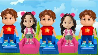 MARIA CLARA E JP EM FIVE LITTLE MONKEYS ON THE BED-CINCO BEBEZINHOS PULANDO-동요와 어린이 노래 |KIDS SONG