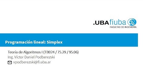FIUBA. Teoría de algoritmos 1. Programación lineal - Simplex