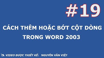 cách chèn thêm hoặc bớt cột dòng trên bảng trong word 2003