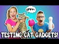 TESTING CAT GADGETS ON OUR CAT!!!