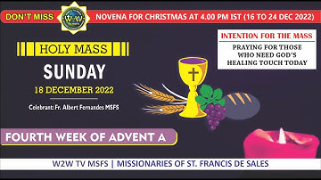 SUNDAY HOLY MASS | 18 DECEMBER 2022 | 4TH WEEK OF ADVENT A | by Fr  Albert Fernandes MSFS