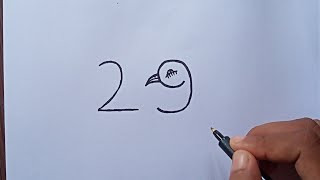 How to Draw Duck Easy from Number 29 | Duck Drawing Easy | How to Turn 29 into Cute Duck |
