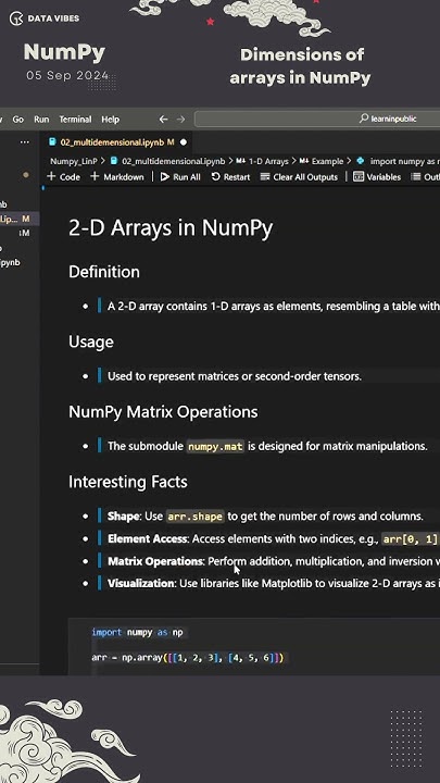 Dimensions of arrays in NumPy 1-D,2-D,3-D Array - YouTube