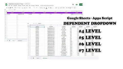 Google Sheets - Apps Script - Dependent Dropdown 4 Level, 5 Level, 6 Level and 7 Level