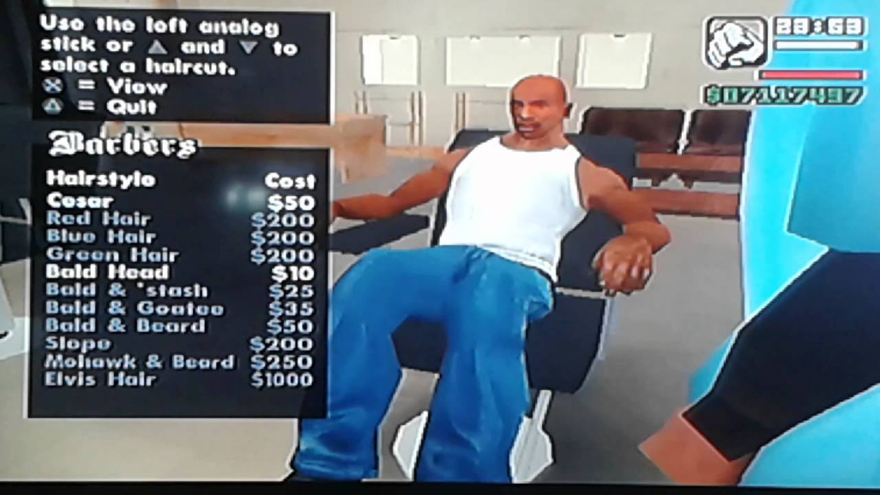 Gta san andreas : #7 CJ Doing ALL the haircuts in the baber shop! Part  (3/3) - YouTube