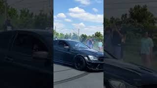 mercedes amg c63 does donuts in traffic! #shorts