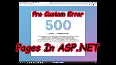 Pro Custom Error Pages In ASP.NET