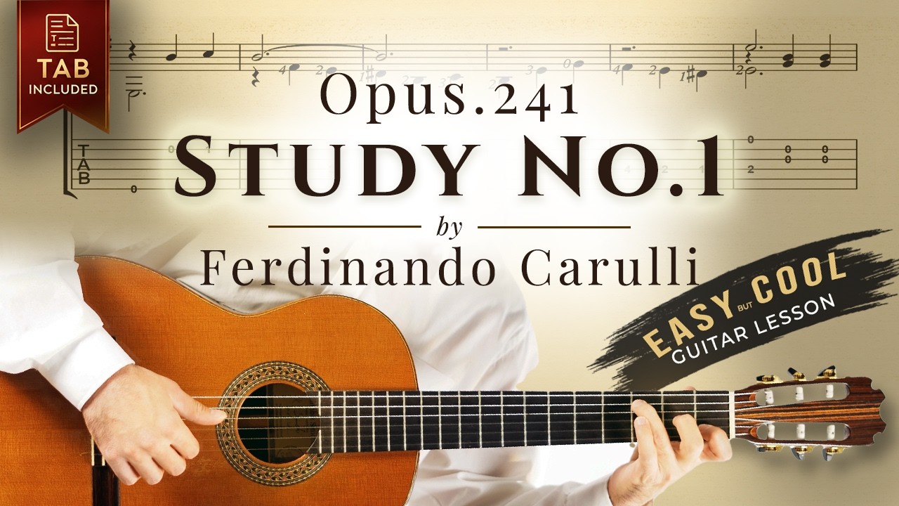 Carulli, Op. 241, No. 1, Guitar Tutorial, and Tabs