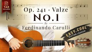 Carulli No. 1 – Valze, Op. 241 | Classical Guitar Tutorial + Slow Tabs