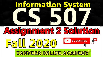 CS507 Assignment 2 Solution Fall 2020 || Information System (CS507)