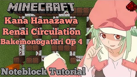 Renai Circulation - Kana Hanazawa - Bakemonogatari OP 4 [Minecraft Note block Tutorial]
