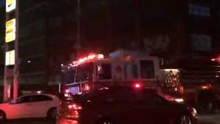 FDNY - Engine 210 Responding into Major 4 Alarm Fire in Greenpoint, Brooklyn