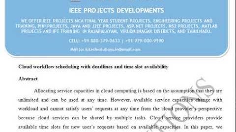 Cloud workflow scheduling with deadlines and time slot availability