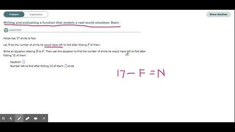 ALEKS - Writing and Evaluating a function that models a real-world situation: Basic