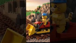 LEGO Cat Driving a Bulldozer🐱🚜 #LEGO #animation  #Shorts #LEGOCat #LEGOBuilder #LEGOArt #CuteLEGO