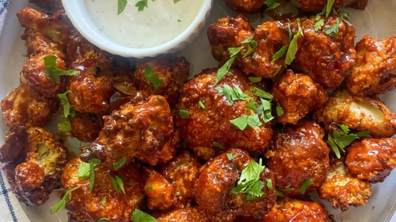 Easy Air Fryer BBQ Cauliflower Wings Recipe YouTube