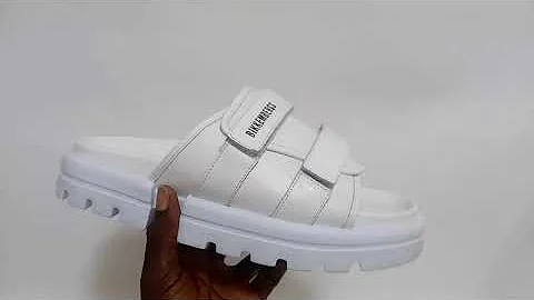 Cassandro White Italian Leather Chunky Slippers