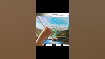 Mountain and Waterfall Landscape Painting |  Vẽ phong cảnh núi và thác nước #acrylicpainting #shorts