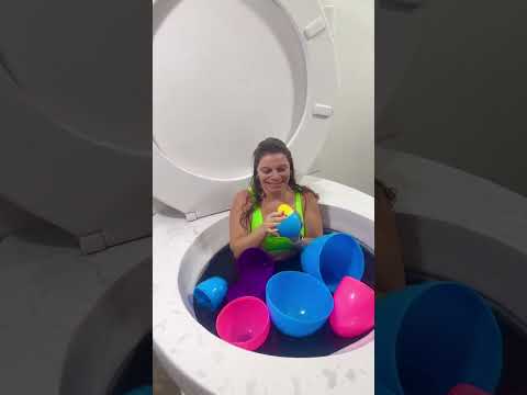 Surprise Egg Challenge Crazy Face In Worlds Largest Toilet Black Pool With Huge Prize Shorts