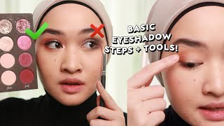 BEGINNER MAKEUP : BASIC EYESHADOW TUTORIAL !! (STEPS + TOOLS) | Kiara Leswara screenshot 1