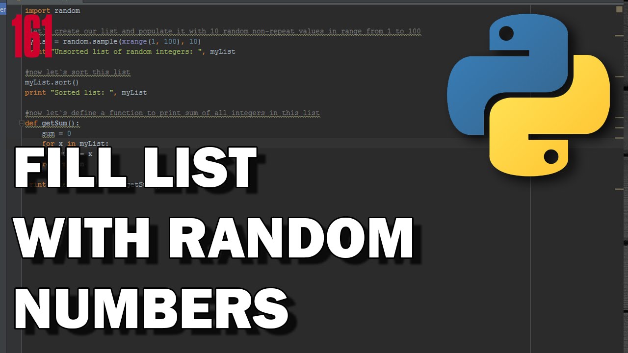 PYTHON list random (no repeat) -