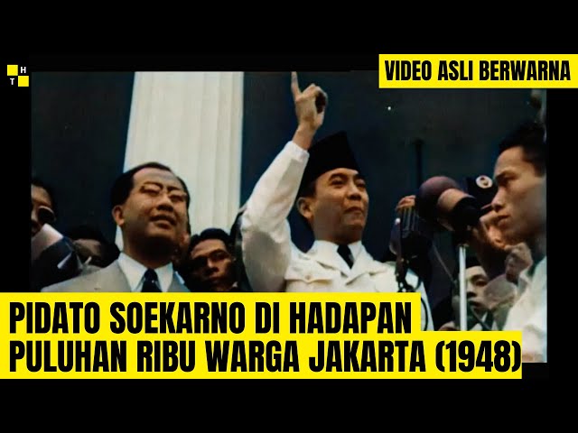 Pidato Soekarno Di Hadapan Puluhan Ribu Warga Jakarta | Video Asli Berwarna class=