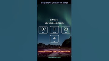 Responsive Countdown Timer using JS. #css #html #javascript #tutorial #project #shorts