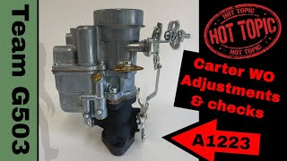 Carter WO Carburetor Initial Adjustment And Checks G503 Willys MB CJ2a and Ford GPW, A1223