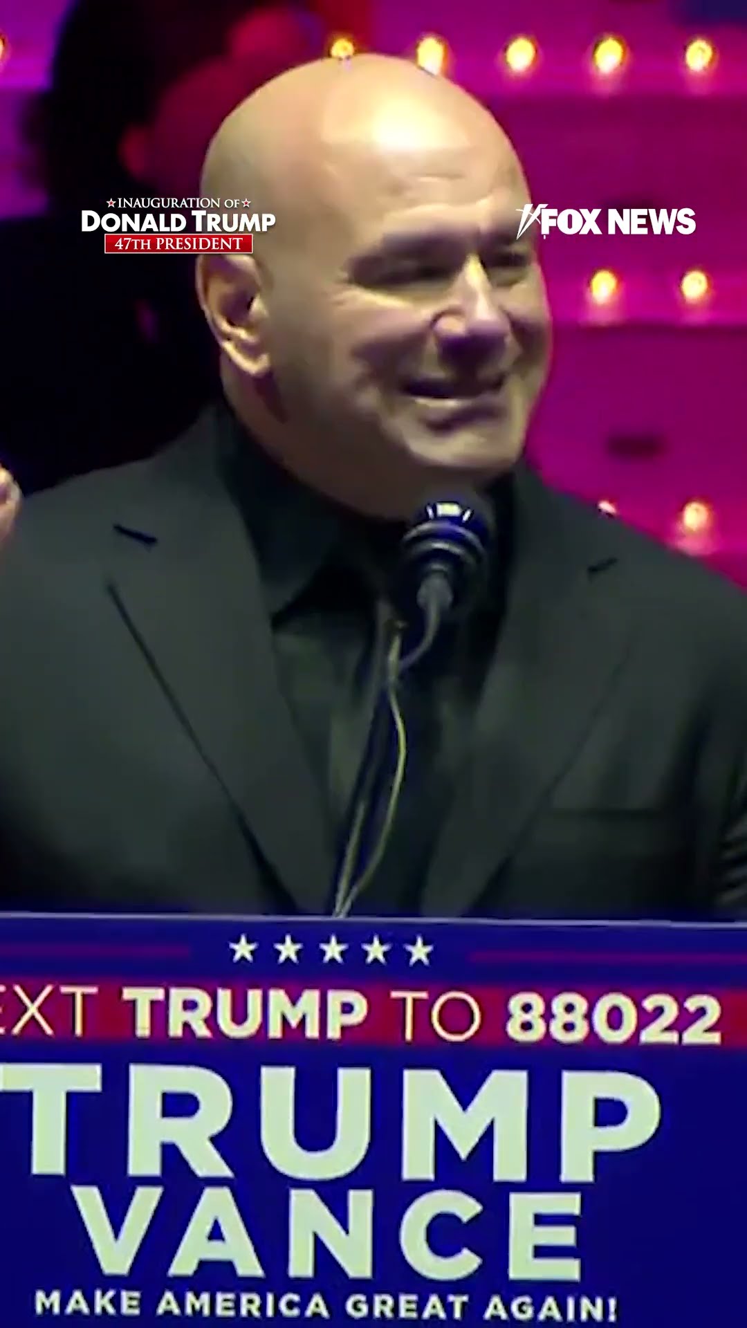 Dana White speaks at Trump's MAGA victory rally
