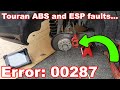Vw touran abs light on fault finding and repair