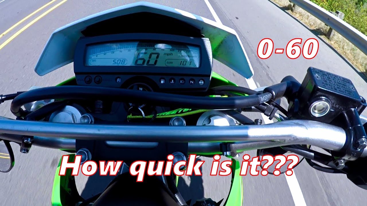 2018 Kawasaki KLX250 0-60 Acceleration - YouTube