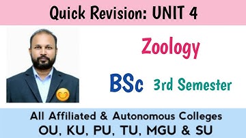Zoology UNIT 4 Last Minute Quick Revision Explanation 2025-26 BSc 3rd III Sem Imp OU KU TU PU MGU SU