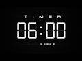 6 Min Digital Countdown Timer with Simple Beeps ⚪️
