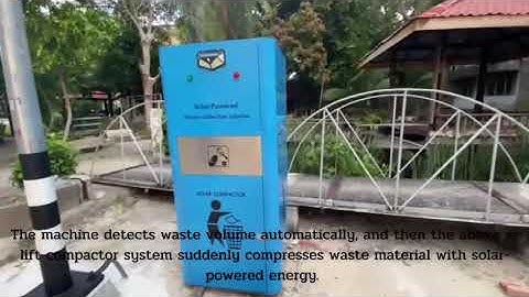 Reducing waste volume with automatic solar-powered trash compactor