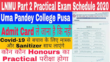 LNMU Part 2 Practical Exam 2020 Full Detail me jane|| Uma Pandey College Pusa