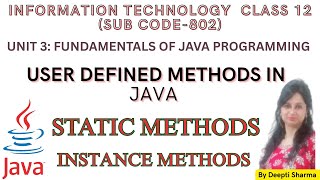 User Defined Methods in Java | Static Method in Java | Instance Method in Java #java #javatutorial