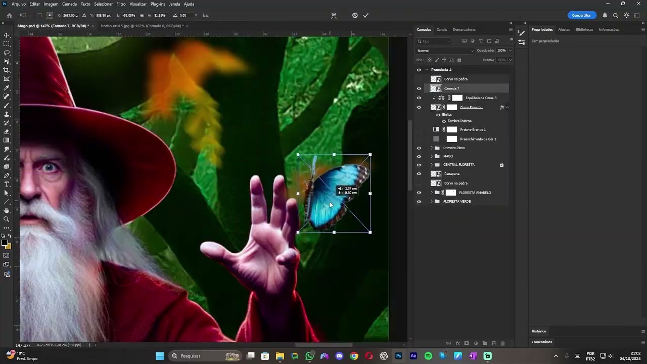 Edição com Photoshop Mago na Floresta (Fantasia) - TIME LAPSE