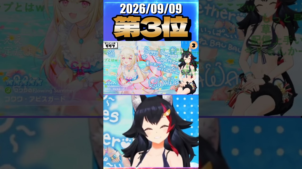 9/9 草コメント数ランキング第3位 #大神ミオ 1時間29分ごろ