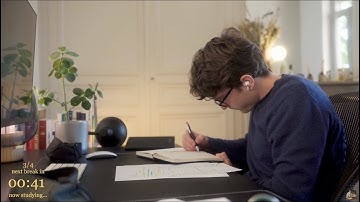6-HOUR | Study With Me | No music, Deep work, Four breaks