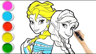 Elsa and Anna Drawing || How to draw Frozen and Anna For Kids || step by step