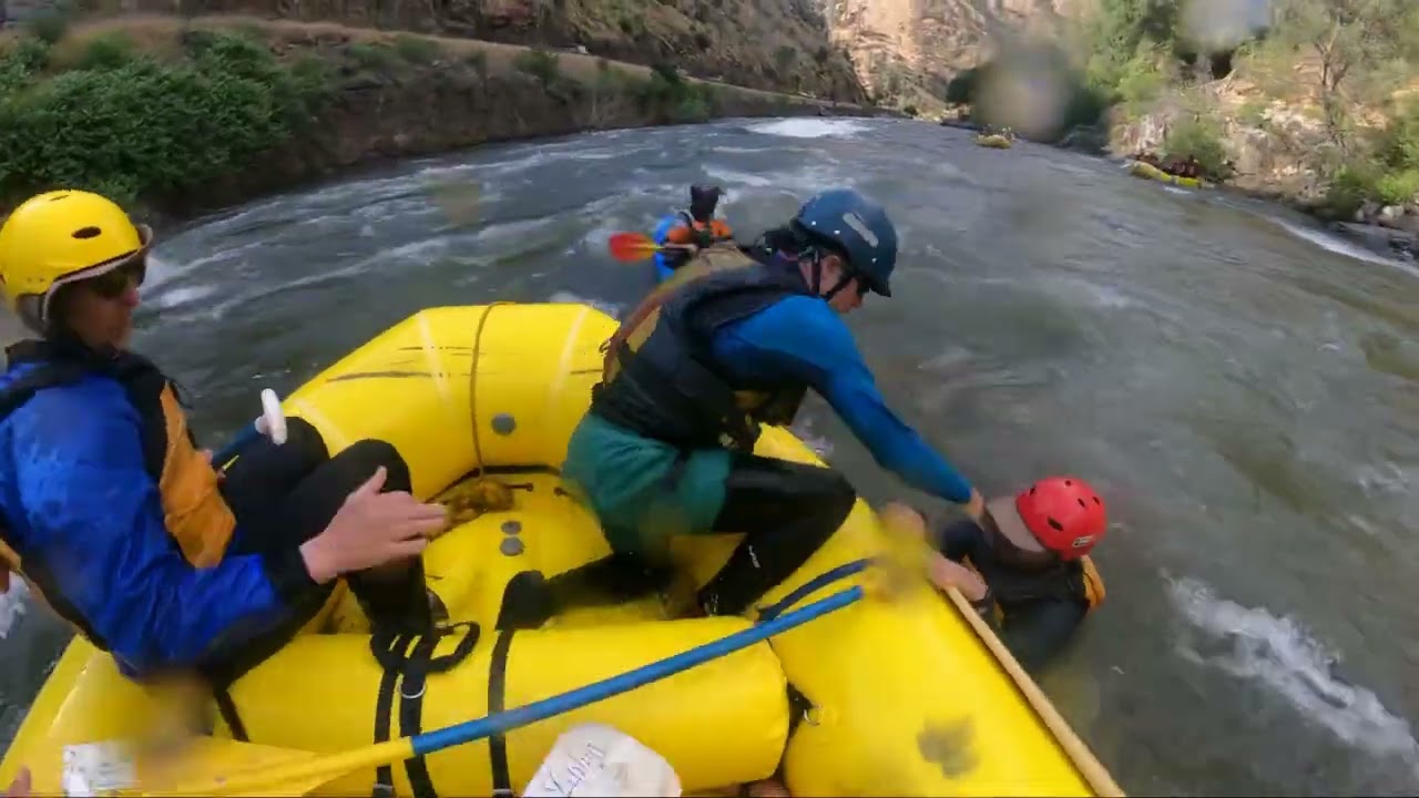 Whitewater Rafting High Water Swimmer Rescue