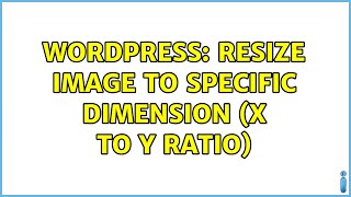 Wordpress: Resize image to specific dimension (X to Y ratio) (2 Solutions!!)