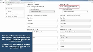 Updating WHOIS Contact Information For Domain via Billing Control Panel.
