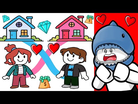 [로블록스] 남자 베이컨과 여자 베이컨의 집을 찾아갈 수 있도록 길을 그려줘요~!! (Guide The Bacons) - 민또 경또 -