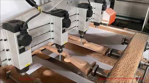 Wood Gun Stock 4 Axis CNC Engraving Machine with 4 Heads
