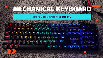 RisoPhy Mechanical Gaming Keyboard, RGB 104 Keys Ultra-Slim Rainbow LED Backlit USB Wired