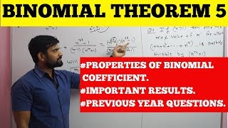 BINOMIAL THEOREM IIT-JEE 5 || PROPERTIES OF BINOMIAL COEFFICIENT | PREVIOUS YEAR QUESTION