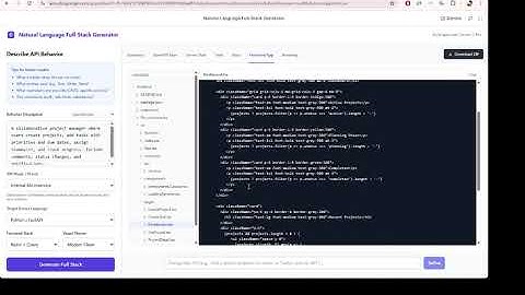 Natural Language Full-Stack Generator Demo