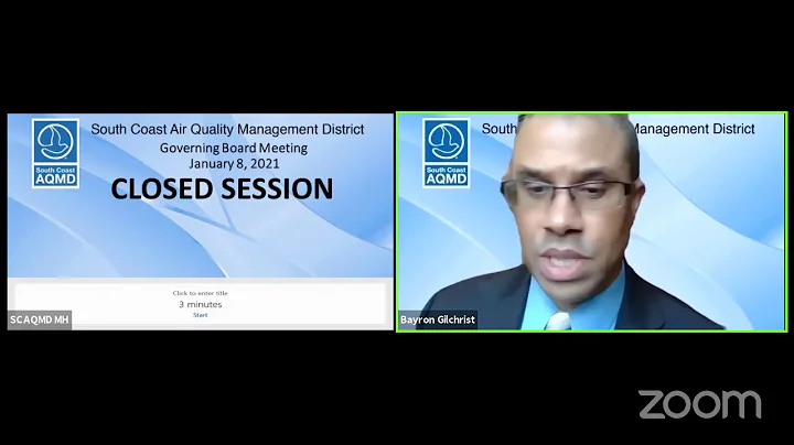 South Coast AQMD Governing Board Meeting - January 8, 2021